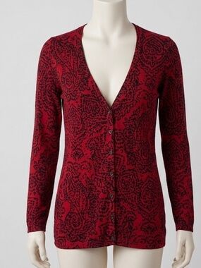 Rafaella Damask Cardigan Sweater sz S
